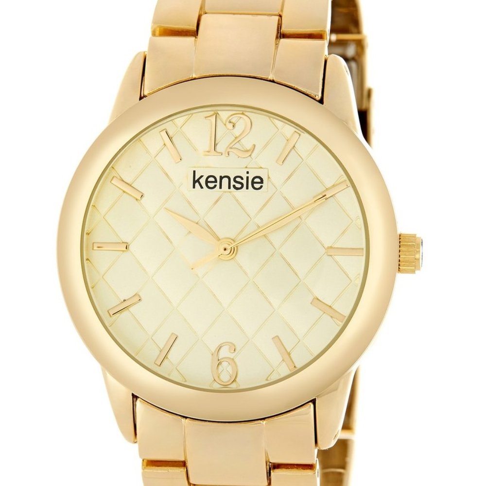 Kensie Gold Quilted Watch